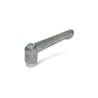 Ganter Adjustable Hand Levers, Zinc Die Casting, Bushing Steel, Zinc Plated 300.2-108-M12-RH