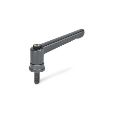 Ganter Adjustable Hand Levers with Increased Clamping Force, with Threaded Stud Steel 300.4-108-M12-57-SZ