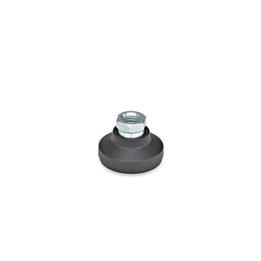 Ganter Leveling Feet, Foot Plastic, Internal Thread Steel 343.3-25-M8-G