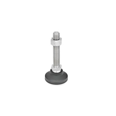 Ganter Leveling Feet, Foot Plastic, Threaded Stud Stainless Steel 343.8-25-M10-63-A