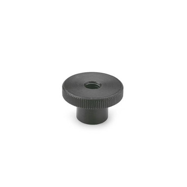 Ganter Knurled Nuts, Steel, Blackened, High Type 466-M2