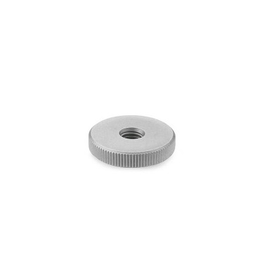 Ganter Knurled Nuts, Stainless Steel, Flat Type 467-M10-NI