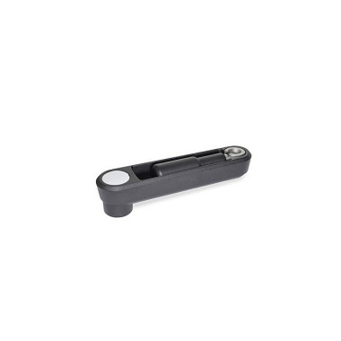 Ganter Cranked Handles with Retractable Handle, Aluminum, Retractable Mechanism Stainless Steel 472.5-80-B10-SW