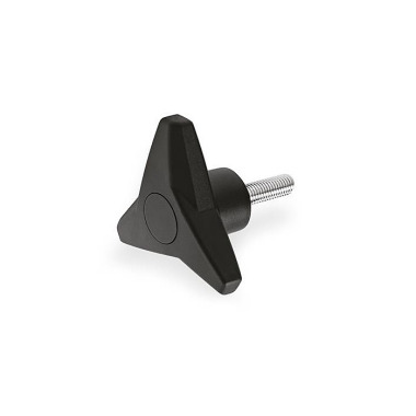 Ganter Three-Lobed Knobs with Threaded Stud, Softline, Threaded Stud Steel 533.6-80-M10-30-DSW