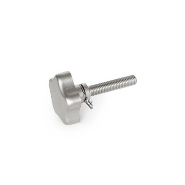 Ganter Stainless Steel Star Knobs with Loss Protection with Threaded Stud 5334.13-60-M12-40-A