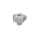 Ganter Star Knobs, Aluminum 5336-70-M16-D-MT