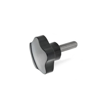 Ganter Star Knobs with Threaded Stud in Stainless Steel, Duroplast 5337.5-32-M6-16