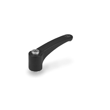 Ganter Adjustable Hand Levers, Handle Plastic, Antimicrobial, Threaded Bushing Stainless Steel 604.1-63-M6-SGA