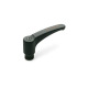 Ganter Safety Hand Levers, Plastic, Threaded Bushing Steel 604.2-44-M6-SG