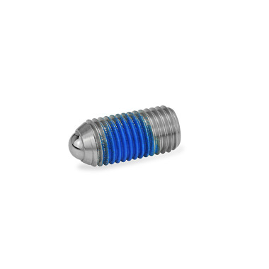 Ganter Spring Plungers, with Internal Hex, with Thread Locking, Steel / Stainless Steel 615.3-M16-KN-PFB