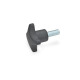 Ganter Hand Knobs, Plastic, Plastic, Threaded Stud Steel 6335.4-ST-32-M6-35