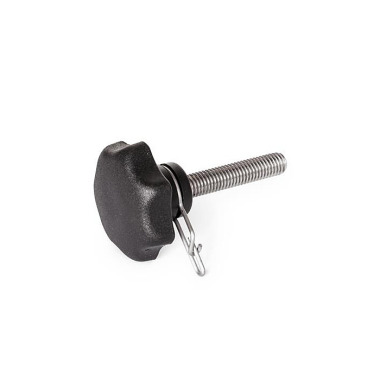 Ganter Star Knobs with Loss Protection, with Threaded Stud 6336.13-40-M8-40-A