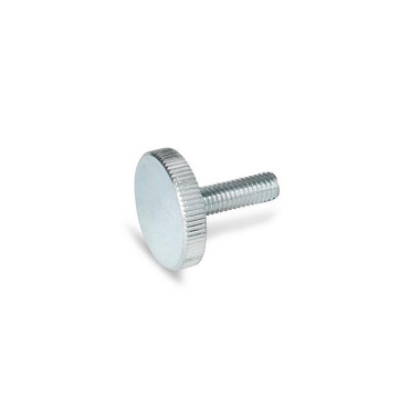 Ganter Knurled Screws, Steel, Zinc Plated, Flat Type 653-M10-25-ZB