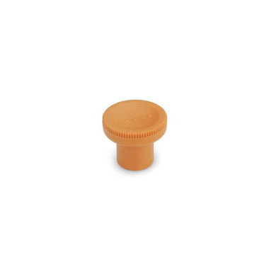 Ganter Knurled Knobs, Plastic, Threaded Bushing Brass 676-35-M8-OR