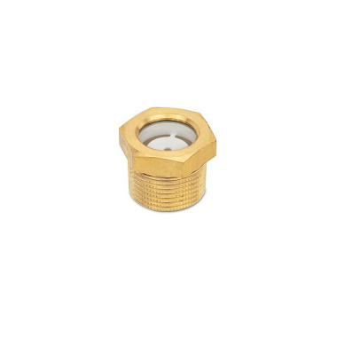 Ganter Oil Sight Glasses with Conical Thread, Brass / Security Glass (ESG) 743.8-32-11/4NPT-A