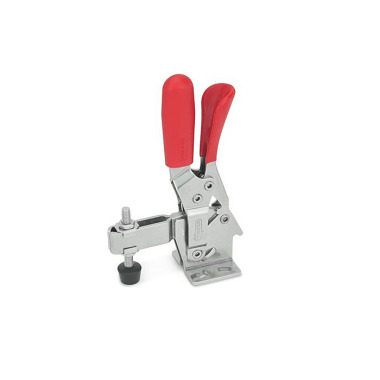 Ganter Toggle Clamps, Stainless Steel , Operating Lever Vertical, with Lock Mechanism, with Horizontal Mounting Base 810.3-130-CL-NI