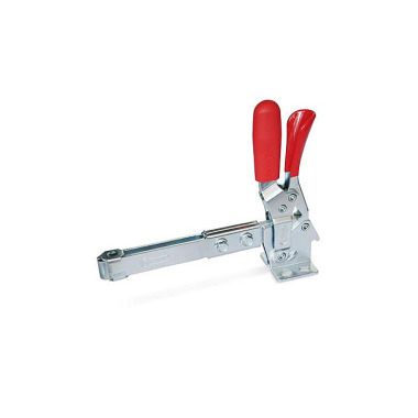 Ganter Toggle Clamps, steel, operating lever vertical, with lock mechanism, with horizontal mounting base, with extended camping arm 810.3-230-UL