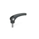 Ganter Clamping Levers with Eccentrical Cam, Plastic, Threaded Stud Stainless Steel 926.1-63-M6-50-B