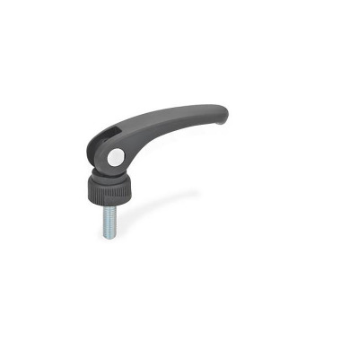 Ganter Clamping Levers with Eccentrical Cam, Plastic, with Threaded Stud Steel 926-79-M8-25-A