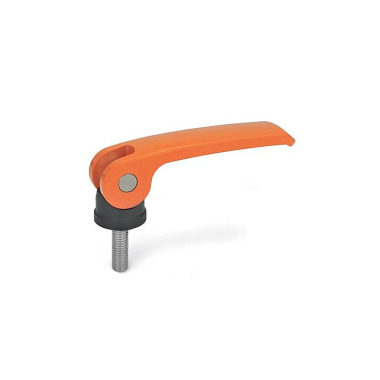 Ganter Clamping Levers with Eccentrical Cam with Threaded Stud, Lever Zinc Die Casting 927.4-44-M4-25-B-O