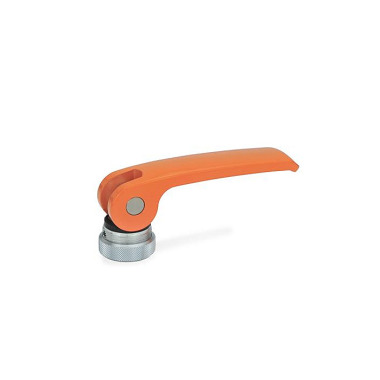 Ganter Clamping Levers with Eccentrical Cam, with Internal Thread, Lever Zinc Die Casting, Contact Plate Plastic 927-101-M8-A-O