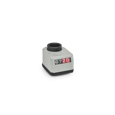 Ganter Position Indicators, 4 Digits, Digital Indication, Mechanical Counter, Hollow Shaft Steel 954-001.0-AR-R-GR