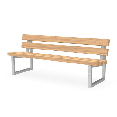 MEILLER GmbH Parkbank mit Gestell aus Stahl, Sitzfläche und Rückenlehne aus Holz - 60 x 120 mm, Lärche BANK 6x12 CM/L