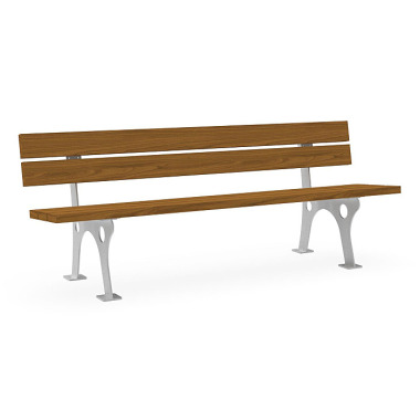 MEILLER GmbH Parkbank mit Gestell aus verzinktem Stahl, Sitzfläche und Rückenlehne aus Fichtenholz - 40 x 120 mm PARKBANK II 4x12 CM