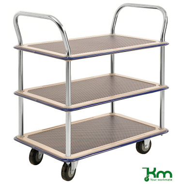 Kongamek Tray trolley with non-slip coating, 810 x 490 x 870 mm KM130-HL