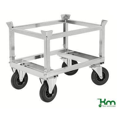 Kongamek Galvanised pallet trolley with pallet holder KM222-EPH