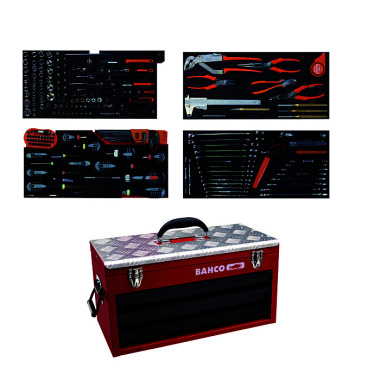 BAHCO Tool case, metal, equipped with 193 tools 1483KHD3RB-FF3