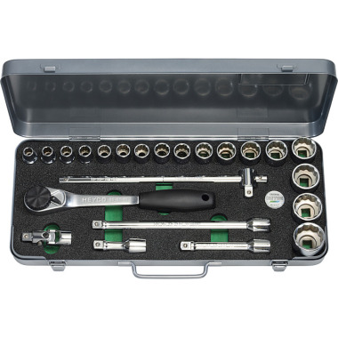 Heyco Socket Set, 23 pcs., 1/2" 00075031083