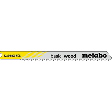 Metabo 5 U-Stichsägeblätter basic wood 74/ 3,0 mm, HCS, Universalschaft (623945000)