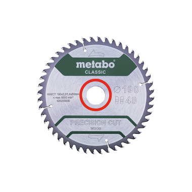 Metabo Sägeblatt precision cut wood - classic, 190x2,2/1,4x30 Z48 WZ 15° (628283000)