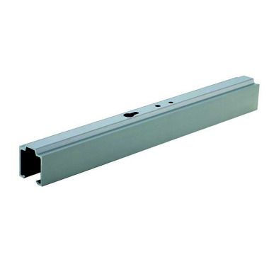 Woelm HELM 53/73 carril de rodadura efecto acero inoxidable, 2500 mm, perforado en la parte superior 006039