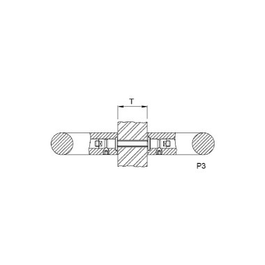 Woelm KWS 8A03 Fijación por pares para dos piezas perforadas, P 3 - M 6 8A0380