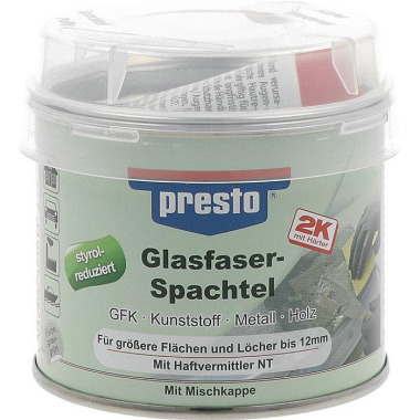 2K-Glasfaserspachtel grau-grün,Härter rot 250g Dose PRESTO 601013