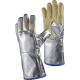 Hitzeschutzhandschuhe 5-Finger Universalgröße gelb/silber m.alumin.Preox-Aramid H115A238-W2