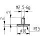 Messeins.D.10mm gewölbt R.15 M2,5 STA z.Messuhren KÄFER 62008