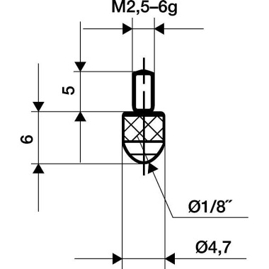 Messeins.D.3mm L.6mm KGL M2,5 Ku.z.Messuhren KÄFER 62172