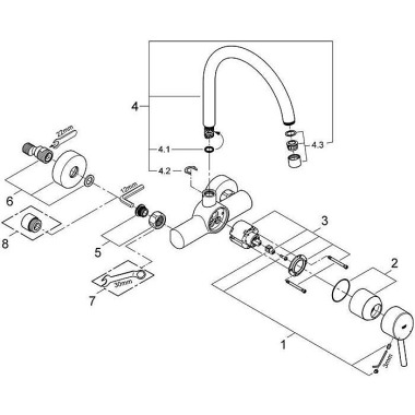 Grohe Einhand-Spültischba tterie CONCETTO 1/2" chr 32667001