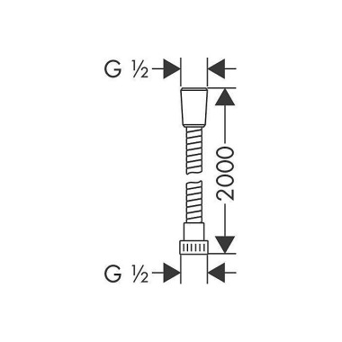 HG Brauseschlauch METAFLE X 2000mm chrom 28264000