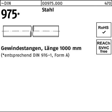 Gewindestange DIN 975 M18 x 1000mm Stahl 1 Stück 009750000180000