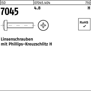 Flachkopfschraube ISO 704 5 PH M5x 25-H 4.8 1000 St ück 070454040050025