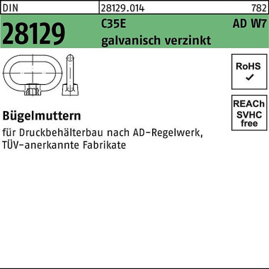 Bügelmutter DIN 28129 M24 C35E ADW7 galv.verz. 1 S tück 281290140240000