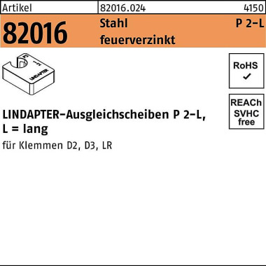 Ausgleichscheibe R 82016 GTW 40 P2 M20/20,0 Stahl feuerverz. 1St. LINDAPTER 820160240200000