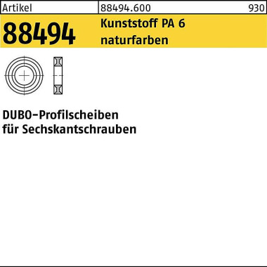 Profilscheibe R 88494 f.6 -ktschrauben 219 - M24x 8 PA 6 natur 25St. DUBO 884946002190000