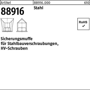 Sicherungsmuffe R 88916 f .HV M24 Stahl 10 Stück 889160000240000