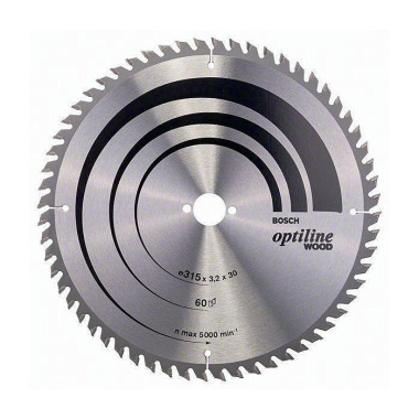 Kreissägeblatt Optiline Wood AD 315mm Z.60 WZ Bohr.30mm Schnitt-B.3,2mm HM BOSCH 2608640651