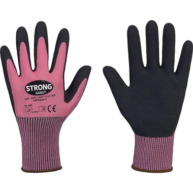 Handschuhe LADY FLEXTER Gr.8 pink/schwarz EN 420/EN 388 PSA II STRONGHAND 0529-08